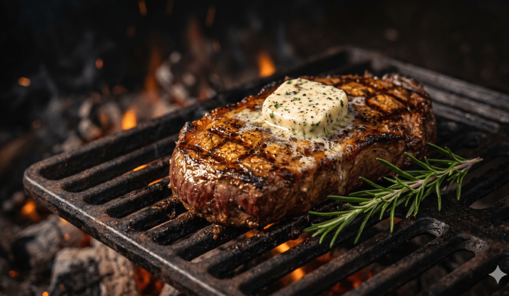 Rehsteak vom Grill mit&nbsp;Kräuterbutter